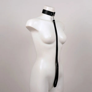 Sexy PU Leather Traction Rope Collar Necklace Punk Tassel Choker
