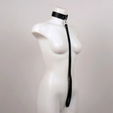 Sexy PU Leather Traction Rope Collar Necklace Punk Tassel Choker