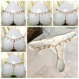Personalized Name Golden Crystal Thong Waist Chain Belt