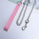 Sexy Pink Faux Leather Choker Necklaces Gothic Collar Chain