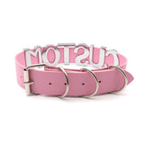 Sexy Pink Leather Letters Collars Choker Necklace Punk Personalized Name Buckle