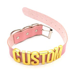 Sexy Pink PU Leather Collar Slave Hotwife Choker Necklace