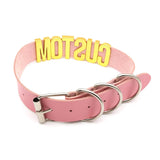 Sexy Pink PU Leather Collar Slave Hotwife Choker Necklace