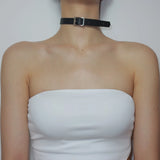 Sexy Punk Chain Choker Collar Leather Bondage Cosplay Goth Jewelry Necklace