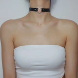 Sexy Punk Chain Choker Collar Leather Bondage Cosplay Goth Jewelry Necklace