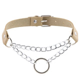 Sexy Punk Choker Collar Leather Choker Bondage Cosplay Necklace