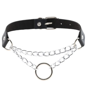 Sexy Punk Choker Collar Leather Choker Bondage Cosplay Necklace