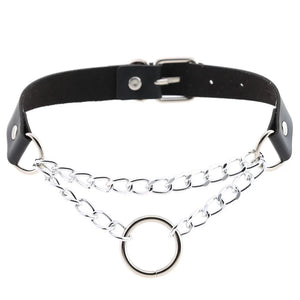 Sexy Punk Choker Collar Leather Choker Bondage Cosplay Necklace