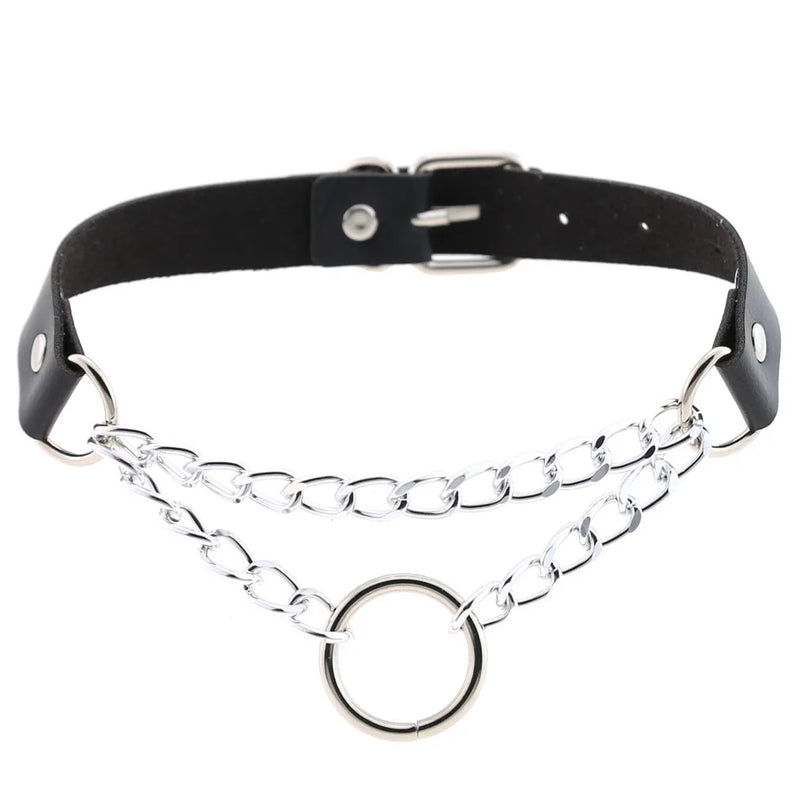 Sexy Punk Choker Collar Leather Choker Bondage Cosplay Necklace