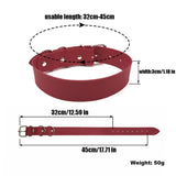 Sexy Punk Letters Name Word Choker Necklace Men Women Statement Wide PU Buckle