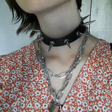 Sexy Punk Gothic Belt Choker Necklaces Leather Collar Rivet