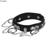 Sexy Punk Gothic Choker Collar with O-Rings Chains