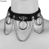 Sexy Punk Gothic Choker Collar with O-Rings Chains