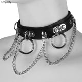 Sexy Punk Gothic Choker Collar with O-Rings Chains