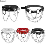 Sexy Punk Gothic Choker Collar with O-Rings Chains