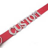 Sexy Punk Red Pu Leather Choker Collar Rhinestone Large