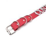 Sexy Punk Red Pu Leather Choker Collar Rhinestone Large