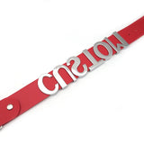 Sexy Punk Red Pu Leather Choker Collar Rhinestone Large