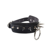 Punk Spiked Leather Choker Rivet Round Collar Necklace Goth Harajuku