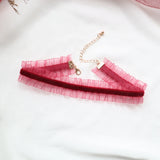 Red Lace Velvet Choker Necklace for Women