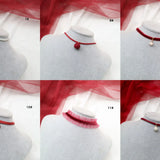Red Lace Velvet Choker Necklace for Women