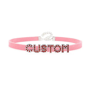Sexy Red Rhinestone Zircon Letters Name Necklace Choker Collar