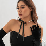 Sexy Ribbon Bowknot Clavicle Choker Women Necklace