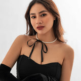 Sexy Ribbon Bowknot Clavicle Choker Women Necklace