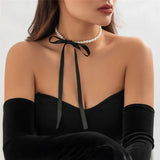 Sexy Ribbon Bowknot Clavicle Choker Women Necklace