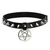 Sexy Rock Punk Spike Garter Belt Rivets Leg Thigh Harness Pentagram PU Leather