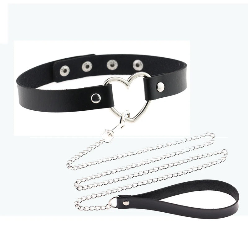 Gothic Cosplay Slave Costume BDSM Bondage Choker Necklace