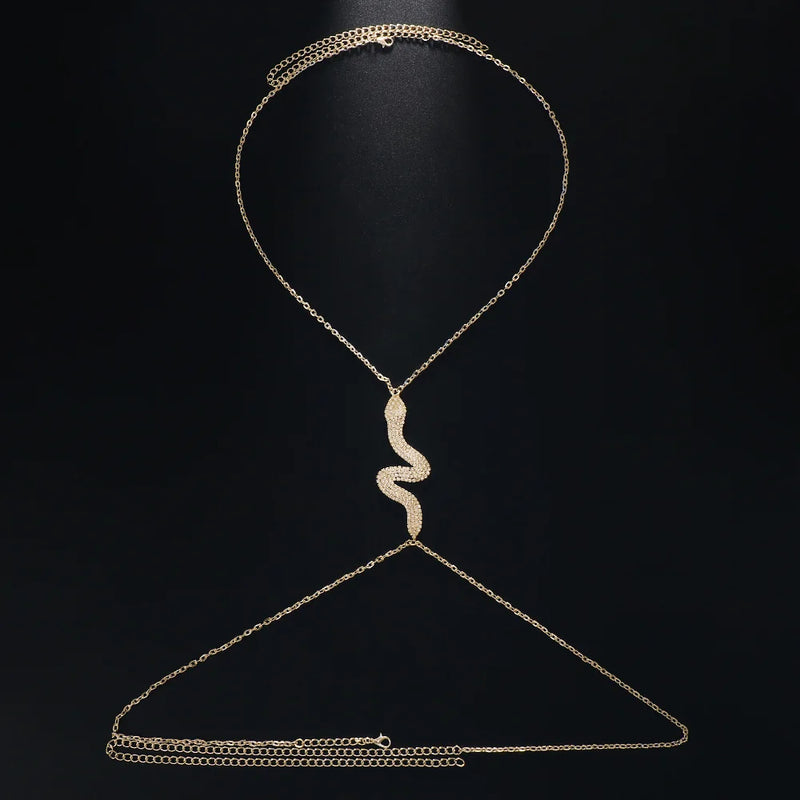 Sexy Snake Chest Chain Necklace Harness Jewelry for Women