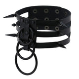 Spiked Choker Leather Punk Goth Collar Harajuku Necklace