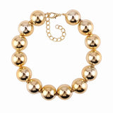 Chunky Metal Bead Ball Choker Necklace for Women