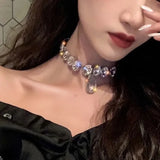 Sexy Flash Crystal Chocker Neck Jewelry Necklace