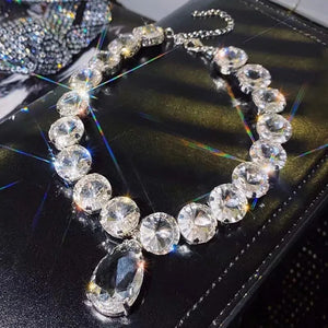 Sexy Flash Crystal Chocker Neck Jewelry Necklace