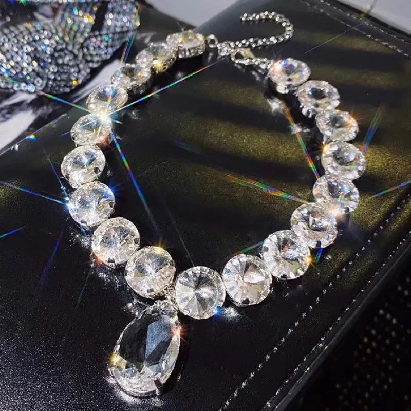 Sexy Flash Crystal Chocker Neck Jewelry Necklace
