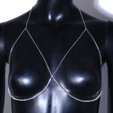 Sexy Rhinestone Bust Chain Bra Harness Body Chain Necklace