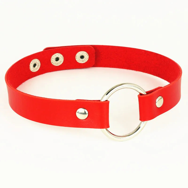 Sexy Gothic Collar Necklaces Leather Buckle Choker