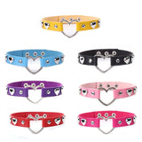 Vintage Gothic Collar Necklaces Leather Heart Choker