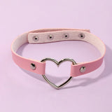 Vintage Gothic Collar Necklace Leather Heart Harajuku Punk Choker