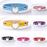 Vintage Gothic Collar Necklaces Leather Heart Choker