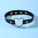 Vintage Gothic Collar Necklace Leather Heart Harajuku Punk Choker
