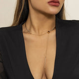 Golden Long Pendant Chain Necklace for Women