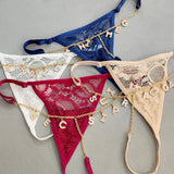 Custom Name Pendant Body Chain Silver Jewelry Lace Bikini