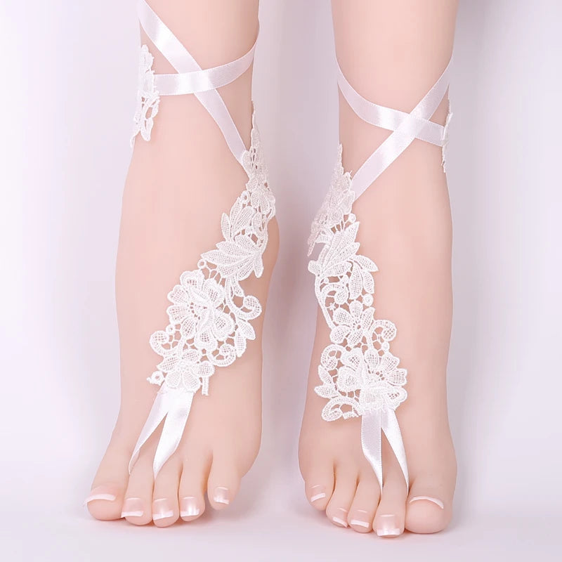 Sexy Lace Barefoot Sandals Beach Wedding Anklet