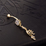 Pink Zircon High Steel Navel Piercing Belly Button Rings Body Jewelry