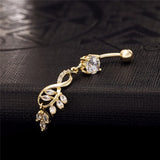 Pink Zircon High Steel Navel Piercing Belly Button Rings Body Jewelry