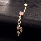 Pink Zircon High Steel Navel Piercing Belly Button Rings Body Jewelry