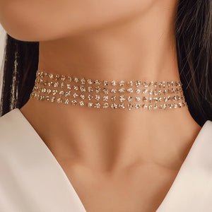 Wide Metal Collar Choker Necklace Sexy Statement Party Jewelry